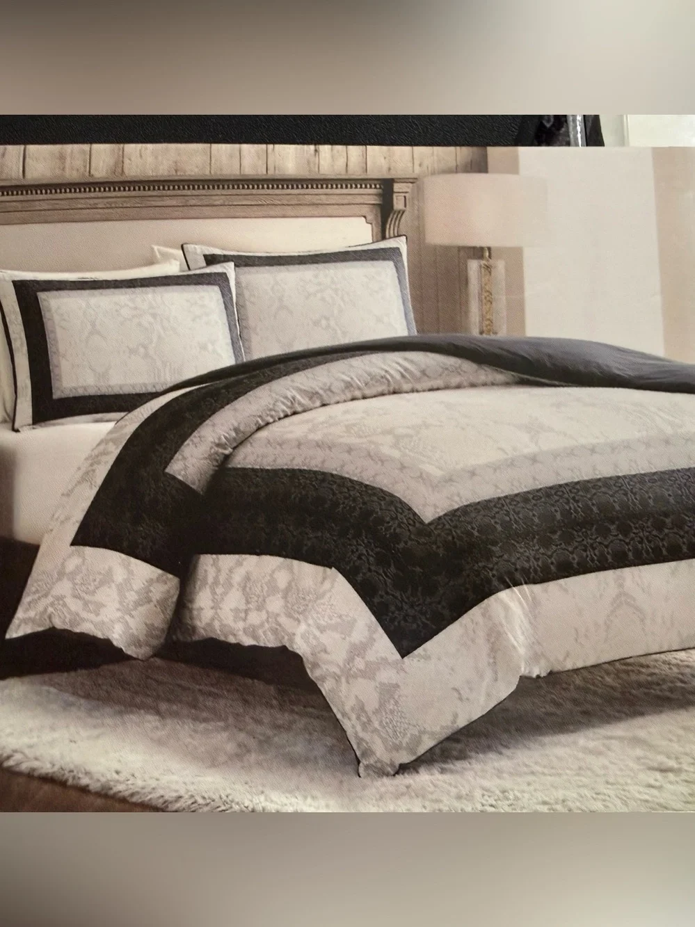 Roberto Cavalli Home Snakeskin Print Signed Queen Duvet Cover 2 Shams Set